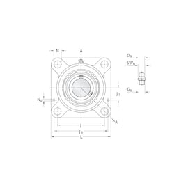Palier complet à billes auto-aligneur à applique carré série FY..TF ...