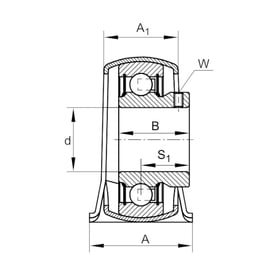 Palier complet auto-aligneur à semelle PBY
