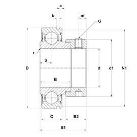 Roulement pour palier auto-aligneur CES - Diamètre intérieur : 40 mm - Diamètre extérieur : 80 mm