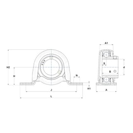 Palier complet auto-aligneur à semelle USPP - 20 mm