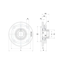 Corps de palier auto-aligneur applique FC