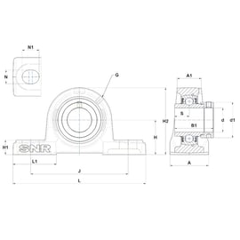 Palier complet auto-aligneur à semelle EXP - 40 mm
