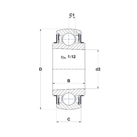 Roulement pour palier auto-aligneur UK G2 - Diamètre intérieur : 55 mm - Diamètre extérieur : 100 mm