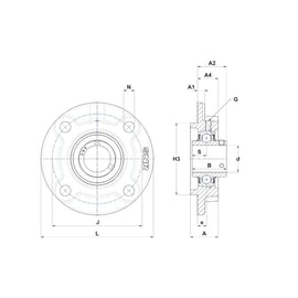 Palier complet auto-aligneur applique série UCFC