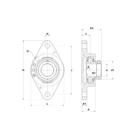 Corps de palier auto-aligneur applique FLE