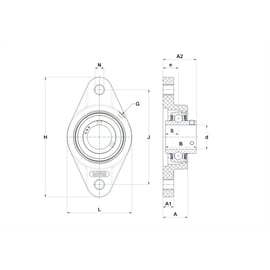 Palier complet auto-aligneur série MUCNFL à applique