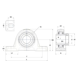 Palier complet auto-aligneur à semelle EXPE