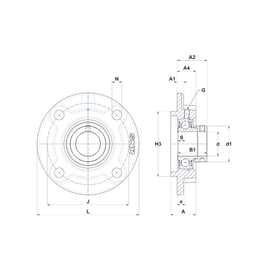 Palier complet auto-aligneur applique ESFC - 30 mm