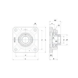 Palier complet auto-aligneur applique ESFE - 25 mm