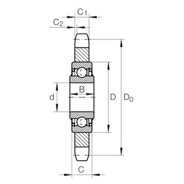 Pignon tendeur de chaine KSR16-L0-06-10-20-08 - ISO 06B - Pas : 3/8" - Nombre de dents : 20