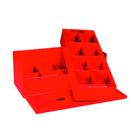 Coffret de rangement métallique à compartiments 16 cases - 440X190X180mm