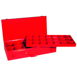 Coffret de rangement métallique à compartiments 34 cases - 470X220X90 mm