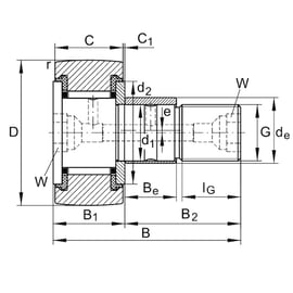Galet de roulement sur axe à aiguilles série KRE