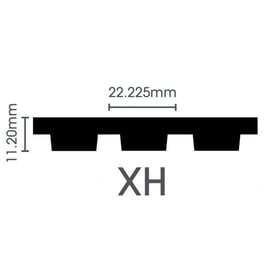 Courroie synchrone caoutchouc STB XH