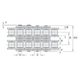 Chaîne à rouleaux double BS ALPHA PREMIUM