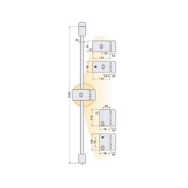 Serrure en applique 3 points horizontale à tirage SL8843
