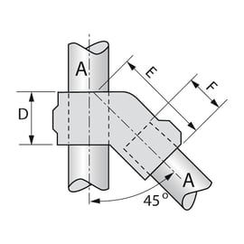 Raccord KEEKLAMP té à 1 entrée à 45°