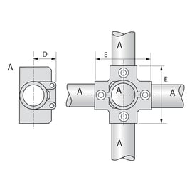 Raccord KEEKLAMP croix à 4 entrées