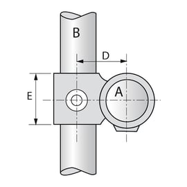 Raccord KEEKLAMP croix à 1 entrée décalée