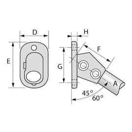 Raccord KEEKLAMP socle orientable 45° à 60°