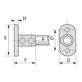 Raccord KEEKLAMP socle de fixation au sol garde-corps