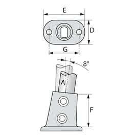 Raccord KEEKLAMP socle garde-corps orientables 3° à 11°