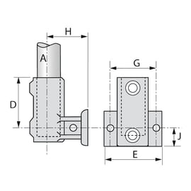 Raccord KEEKLAMP socle latéral garde-corps à plaque de fixation horizontale - 33,7 mm