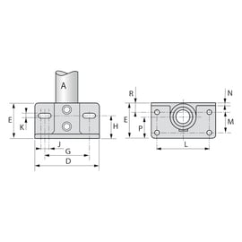 Raccord KEEKLAMP socle fixation au sol garde-corps avec support plinthe