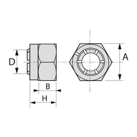 Écrou frein vis classe 8 Zingué