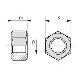 Écrou hexagonal haut (HH) ISO 4033.8 brut