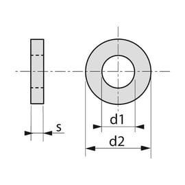 Rondelle plate étroite (Z) NFE 25513 brut - 12 mm