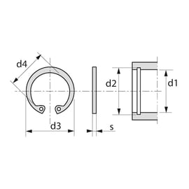 Circlips intérieur DIN 472 brut - 14 mm