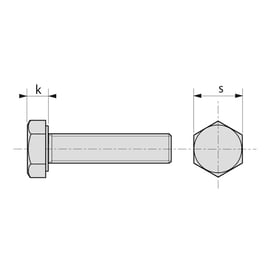 Vis tête hexagonale totalement filetée PA 6,6 naturel