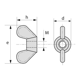 Écrou à oreilles PA 6,6 naturel