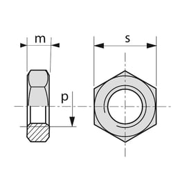 Écrou hexagonal (HM) bas DIN 439 Inox A2