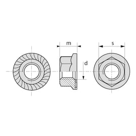 Écrou embase crantée DIN 6923 Inox A2