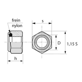 Écrou indesserrable DIN 985 inox A2