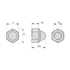 Écrou borgne indesserrable DIN 986 Inox A2