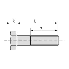 Vis tête hexagonale filetage partiel Inox A4