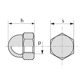 Écrou borgne DIN 1587 inox A4 - 3 mm