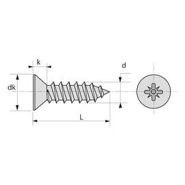 Vis à tôle tête fraisée Pozidriv® Inox A4