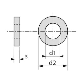Rondelle plate étroite (Z) NFE 25514 Inox A4