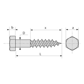 Vis à bois tête hexagonale (Tirefond) Zingué
