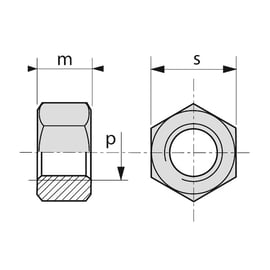 Écrou hexagonal haut (HH) ISO 4033.8 Zingué