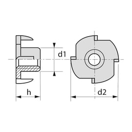 Écrou à griffes zingué