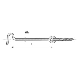 Crochet contrevent NFE 25610 zingué