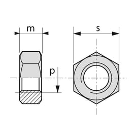 Écrou hexagonal HU ISO 4032 Classe 8 Zingué CR3 200HBS