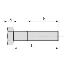 Vis tête hexagonale filetage partiel Inox A4-L80