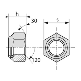 Écrou indesserrable DIN 985 Classe I8I Zingué
