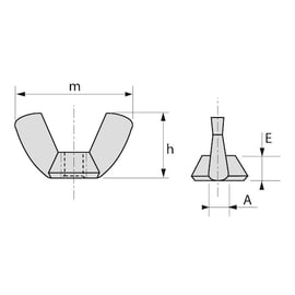 Écrou à oreilles forme américaine Zingué
